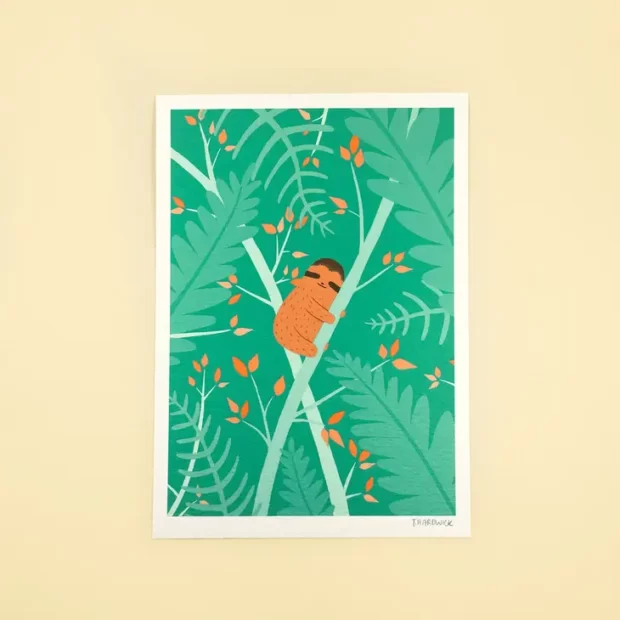 Sleepy Sloth A5 Print