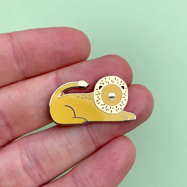 Lion Enamel Pin Badge
