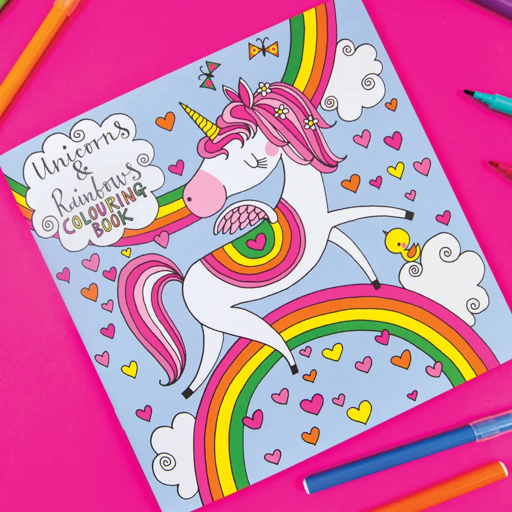 Unicorn and Rainbows Colouring Book